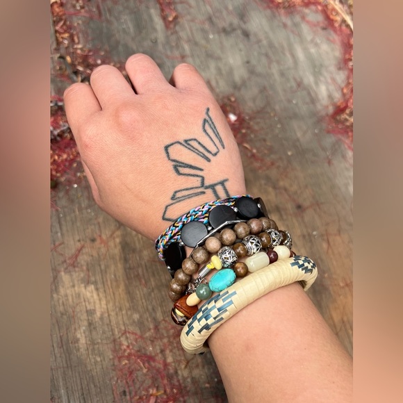 7 piece handmade stackable boho bracelet set wrap adjustable elastic bracelets - Picture 8 of 8